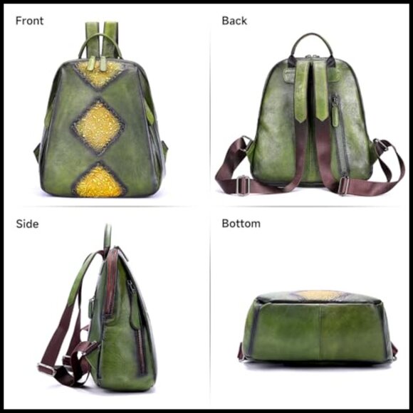 Floral Leather Mini Backpack Daypack Adjustable Straps Travel Casual Chic main image 4